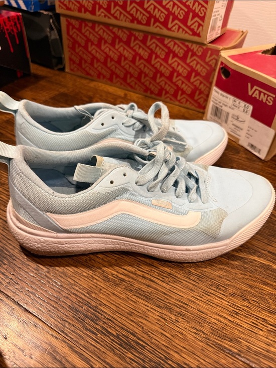 Vans Shoes - Vans Women’s Powder Blue Low-Top Sneakers with White Stripe